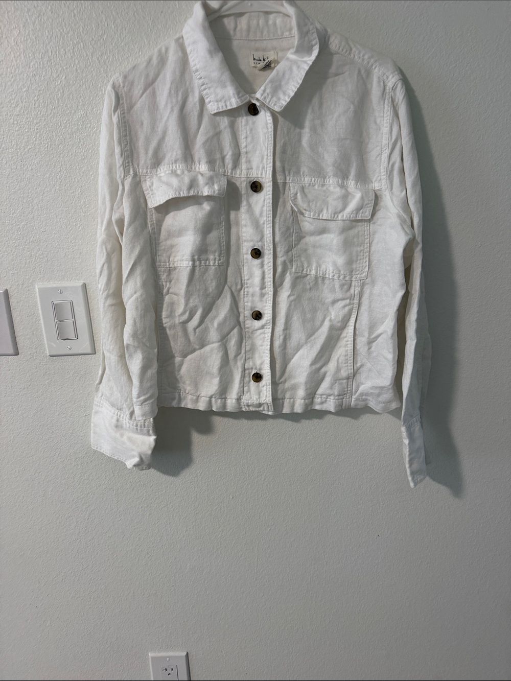 White Women's Button-Front Jacket